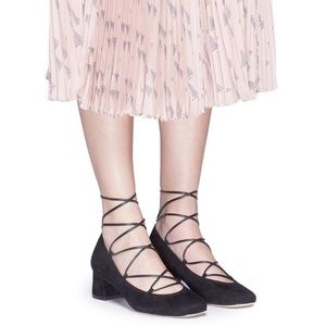 Stuart Weitzman Cordon Suede lace up heels